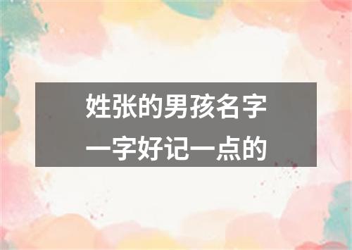 姓张的男孩名字一字好记一点的