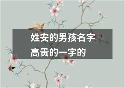 姓安的男孩名字高贵的一字的