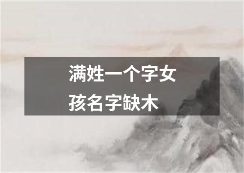 满姓一个字女孩名字缺木