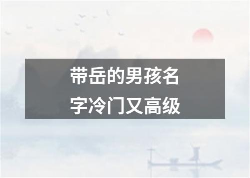 带岳的男孩名字冷门又高级