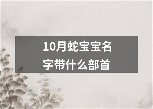 10月蛇宝宝名字带什么部首