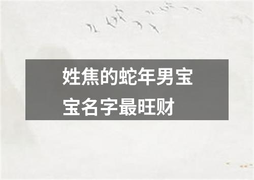 姓焦的蛇年男宝宝名字最旺财