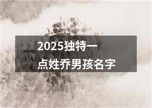 2025独特一点姓乔男孩名字
