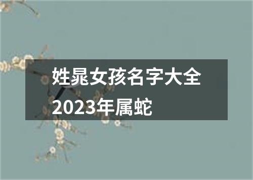 姓晁女孩名字大全2023年属蛇