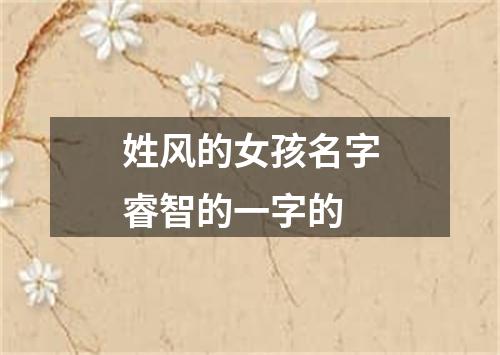 姓风的女孩名字睿智的一字的
