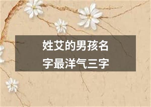 姓艾的男孩名字最洋气三字