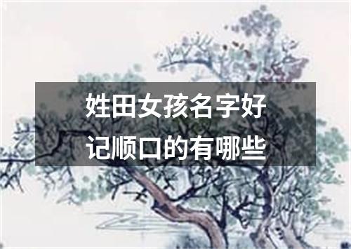 姓田女孩名字好记顺口的有哪些