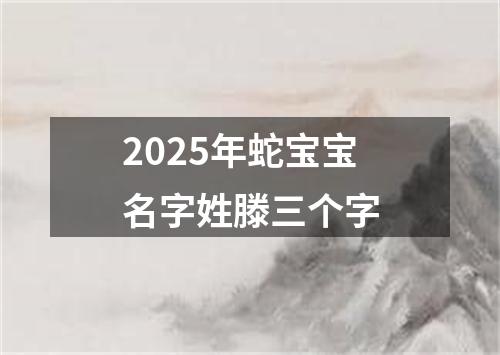 2025年蛇宝宝名字姓滕三个字