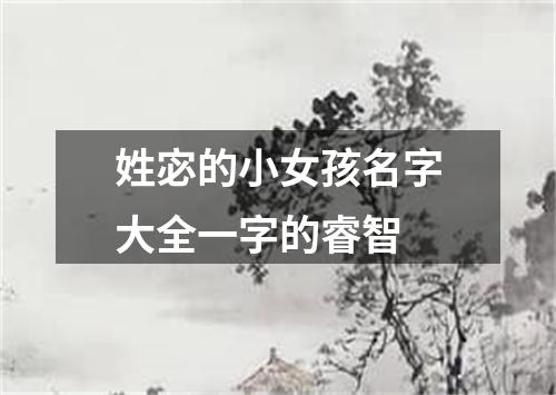 姓宓的小女孩名字大全一字的睿智