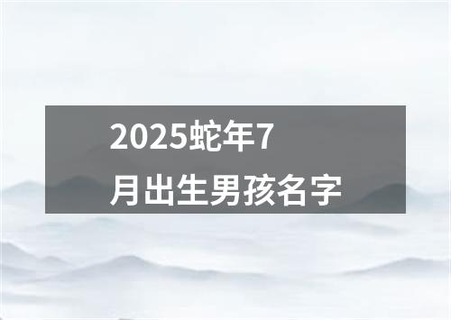 2025蛇年7月出生男孩名字
