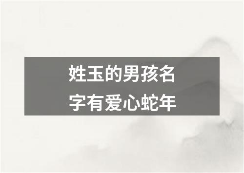 姓玉的男孩名字有爱心蛇年