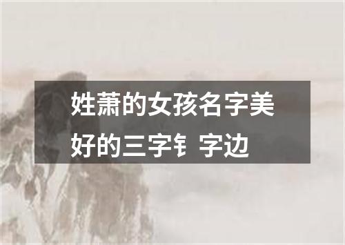 姓萧的女孩名字美好的三字钅字边
