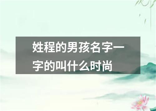 姓程的男孩名字一字的叫什么时尚