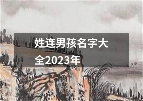 姓连男孩名字大全2023年
