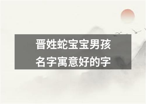 晋姓蛇宝宝男孩名字寓意好的字