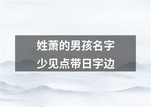 姓萧的男孩名字少见点带日字边