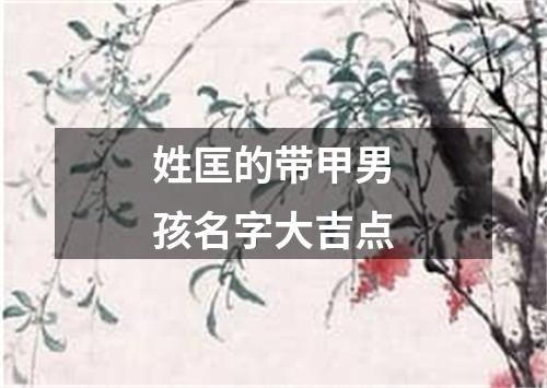 姓匡的带甲男孩名字大吉点