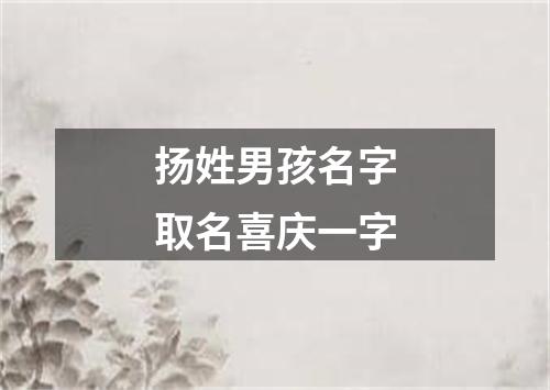 扬姓男孩名字取名喜庆一字