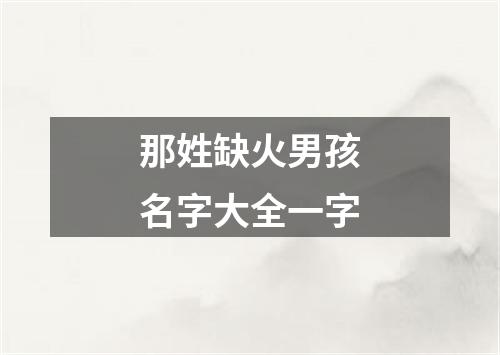那姓缺火男孩名字大全一字