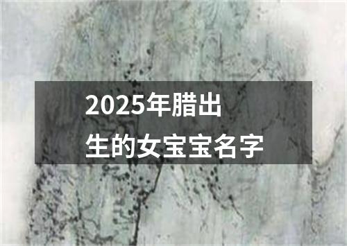2025年腊出生的女宝宝名字