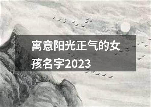 寓意阳光正气的女孩名字2023