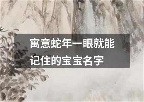 寓意蛇年一眼就能记住的宝宝名字