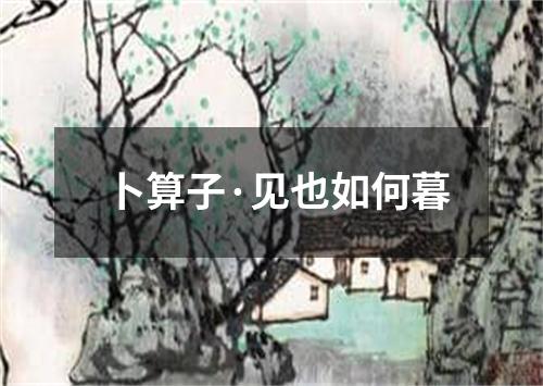 卜算子·见也如何暮