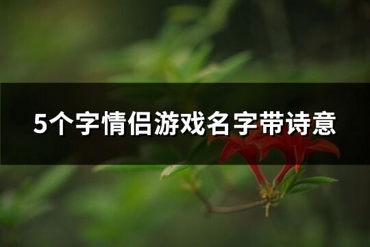 5个字情侣游戏名字带诗意(优选94个) 5个字情侣游戏名字带诗意(优选94个)