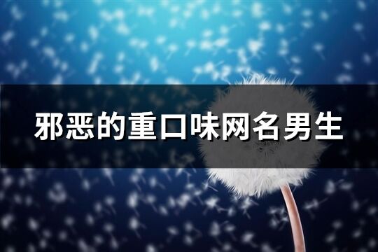 邪恶的重口味网名男生(共115个)