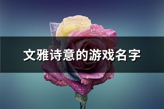 文雅诗意的游戏名字(共613个)