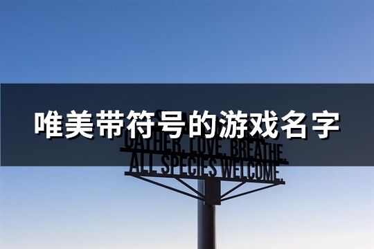 唯美带符号的游戏名字(共148个)