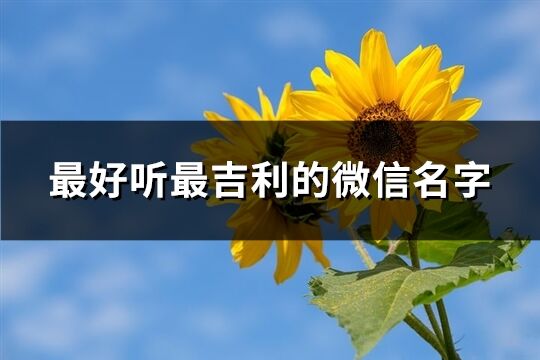 最好听最吉利的微信名字(精选439个)