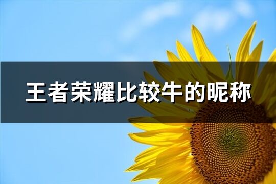 王者荣耀比较牛的昵称(共206个)