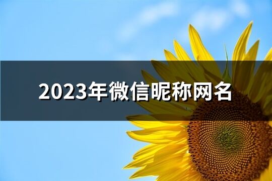 2023年微信昵称网名(共1022个)