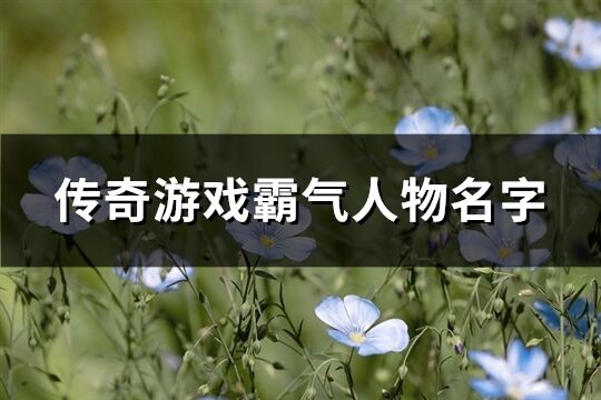 传奇游戏霸气人物名字(共486个)