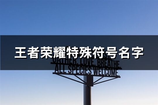 王者荣耀特殊符号名字(共81个)