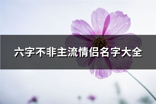 六字不非主流情侣名字大全(共307个)