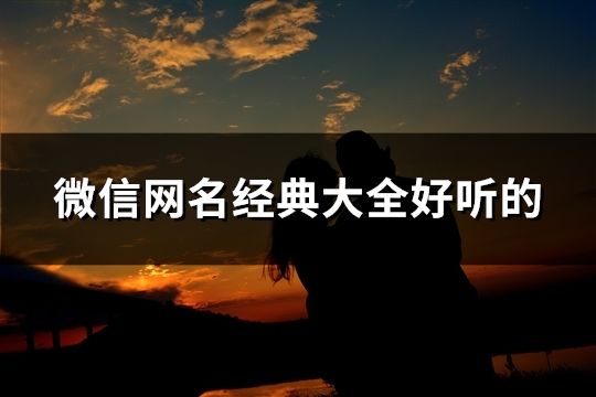 微信网名经典大全好听的(精选79个)