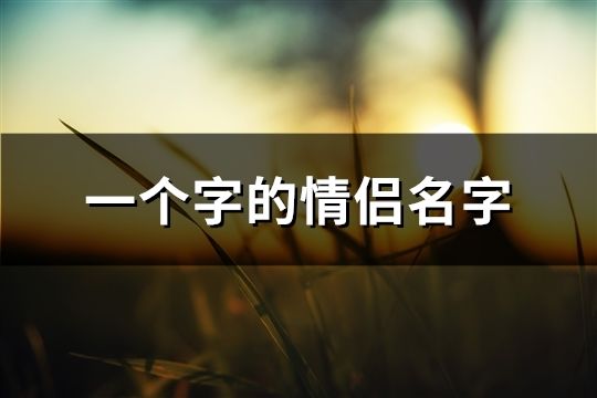 一个字的情侣名字(共128个)