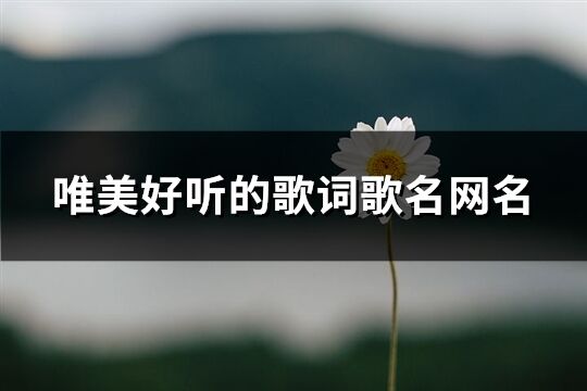 唯美好听的歌词歌名网名(共441个)