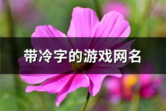 带冷字的游戏网名(104个)