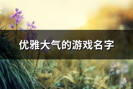 优雅大气的游戏名字(精选721个) 优雅大气的游戏名字(精选721个)