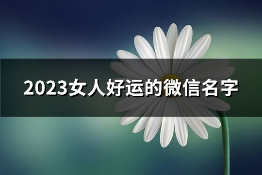 2023女人好运的微信名字(1663个)