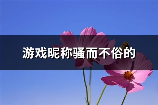 游戏昵称骚而不俗的(共412个)