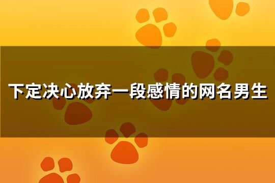 下定决心放弃一段感情的网名男生(精选117个)