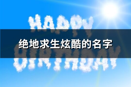 绝地求生炫酷的名字(精选1200个)