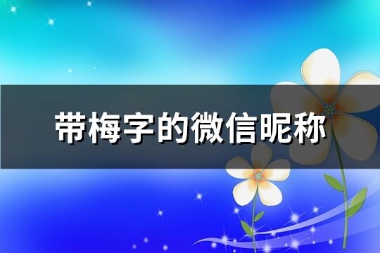 带梅字的微信昵称(共94个)