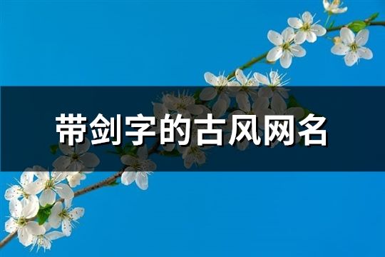 带剑字的古风网名(精选114个)