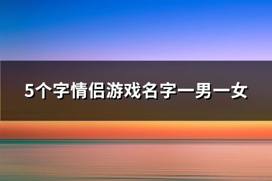 5个字情侣游戏名字一男一女(共134个)