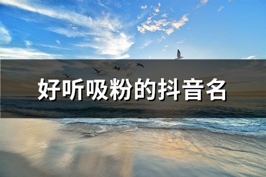 好听吸粉的抖音名(精选127个)